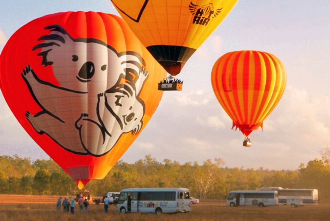 Hot Air Balloons about to take flight in Cairns
