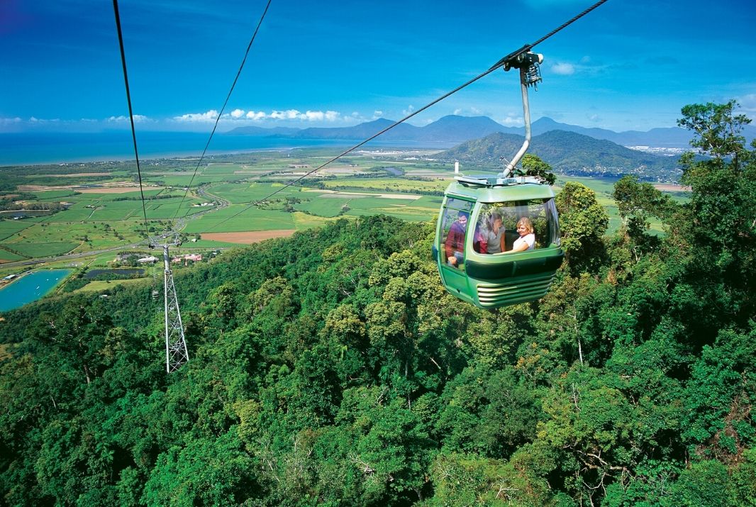 People on Skyrail Rainforest Cableway tour