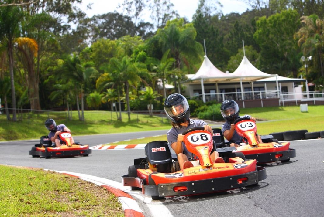 People go karting at Big Kart Track Sunshine Coast