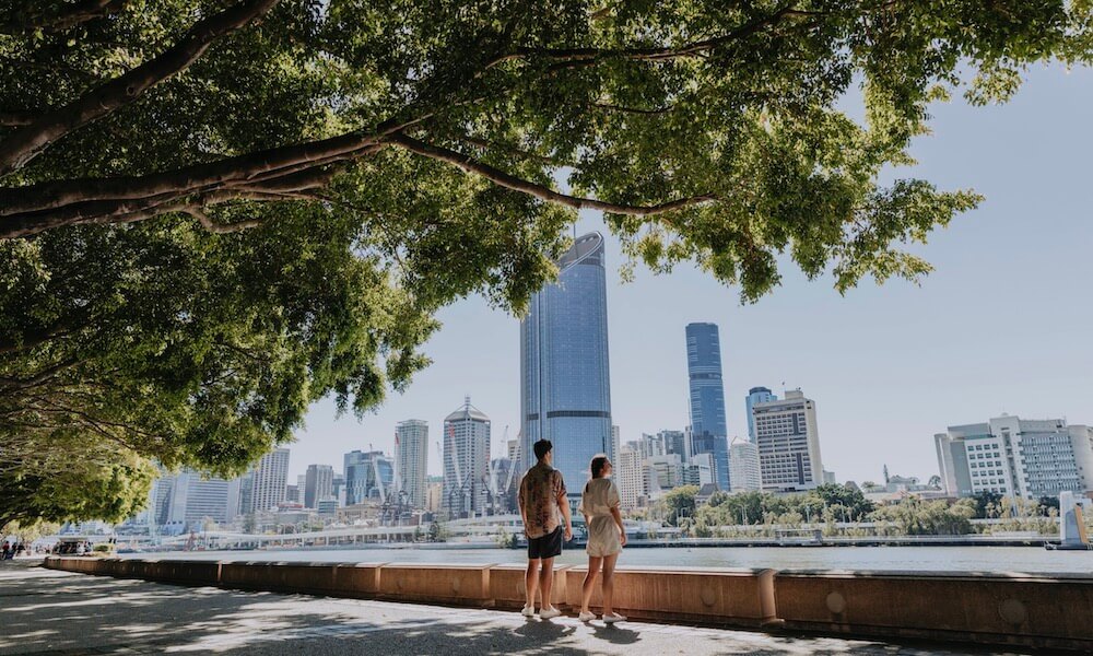 Couple at South Bank Cultural Precinct in Brisbane