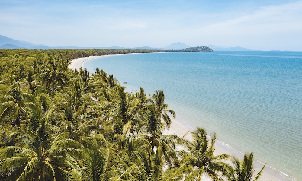 Beach in Tropical North Queensland aerial view