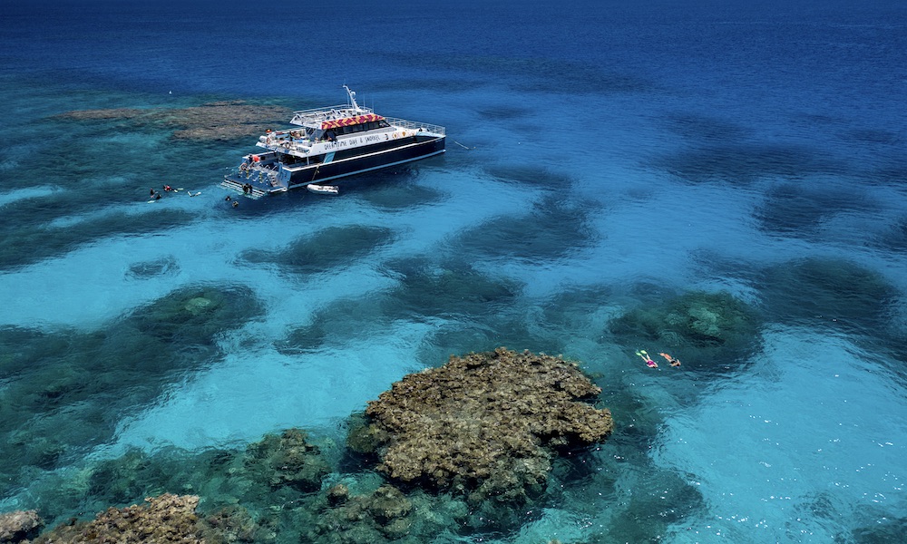 Great Barrier Reef Cruise aerial view