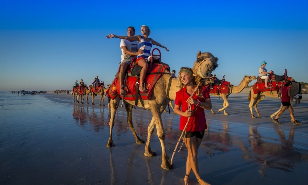Woman enjoying the views of Cable Beach in Broome