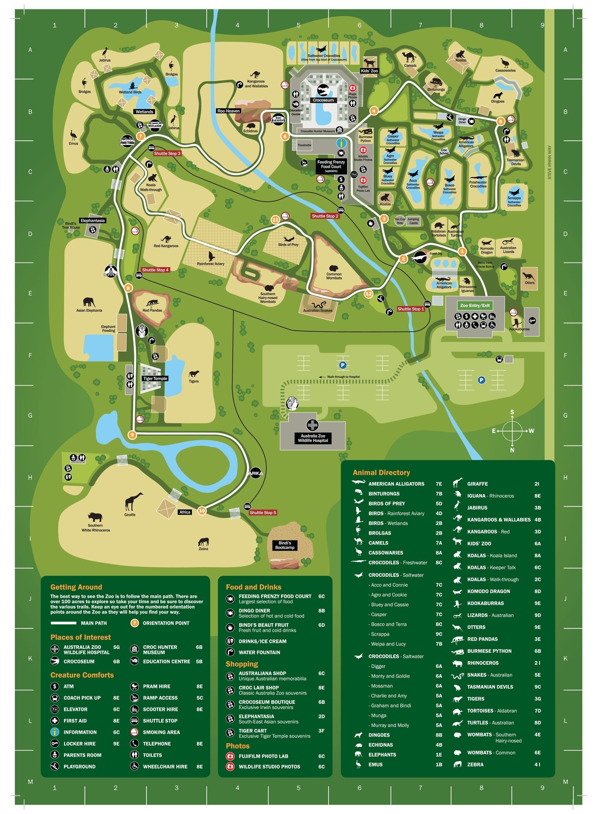 Australia Zoo Map