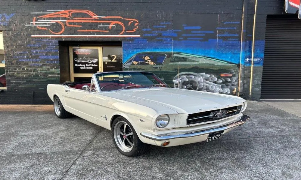 1965 White Convertible Mustang Chauffeur | Experience Oz-1