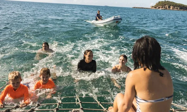 Great Keppel Island Day Trip with Glass Bottom Boat Tour and Boom Netting