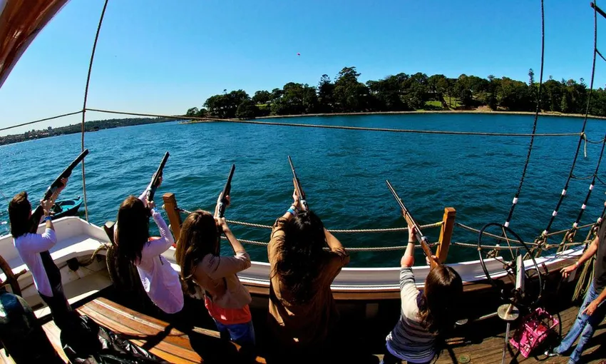  Sydney Harbour Tall Ship Cruise with Laser-Clay Shooting 
