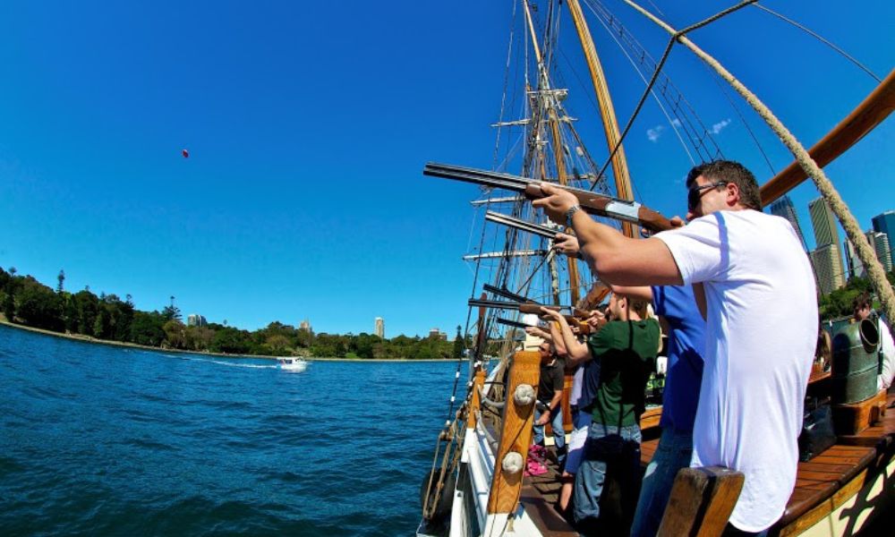  Sydney Harbour Tall Ship Cruise with Laser-Clay Shooting 