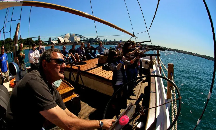  Sydney Harbour Tall Ship Cruise with Laser-Clay Shooting 