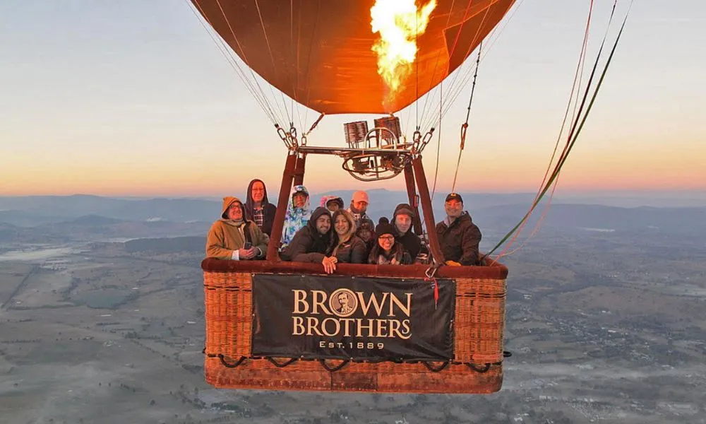 Hot Air Balloon Flight at Sunrise, King Valley