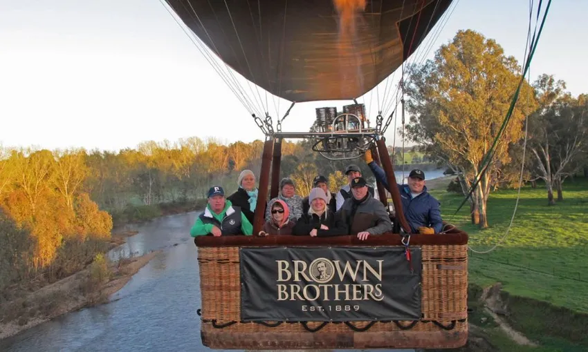 Hot Air Balloon Flight at Sunrise, King Valley