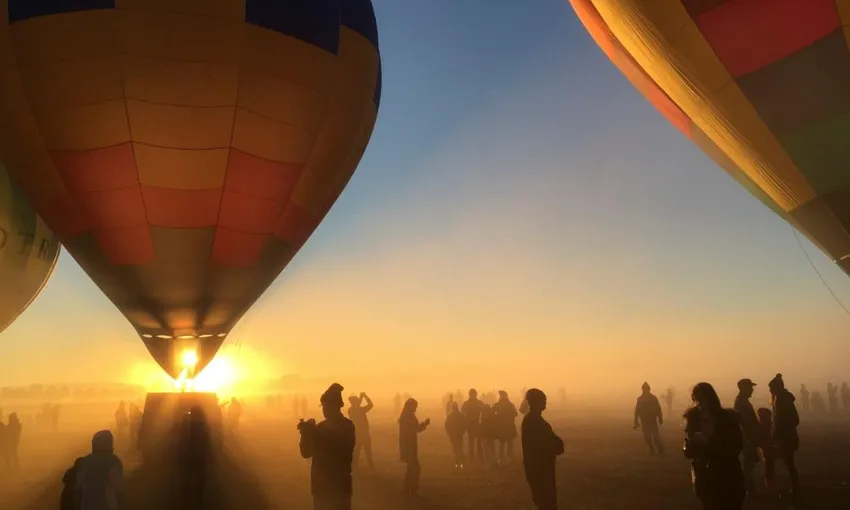 Hot Air Balloon Flight at Sunrise, King Valley