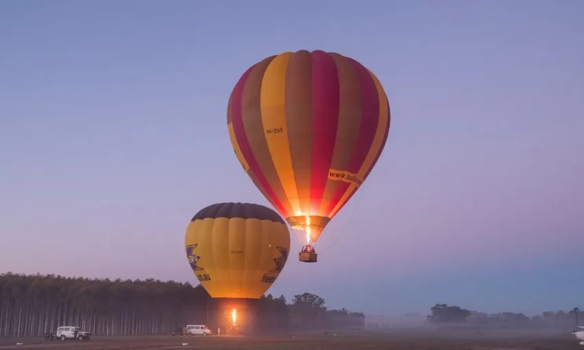 Hot Air Balloon Flight at Sunrise, King Valley