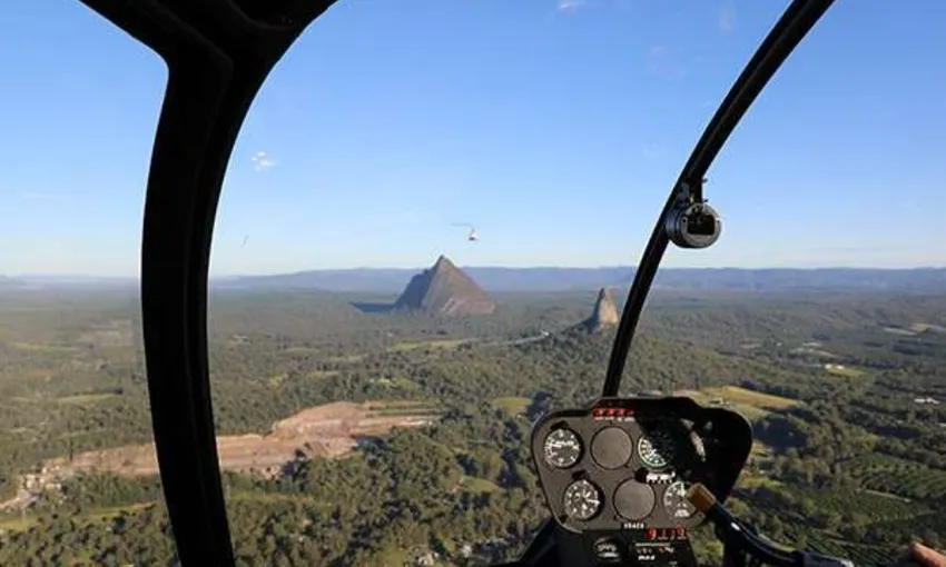 Glasshouse Mountains and Bribie Island Helicopter Ride - For 2 - Caloundra