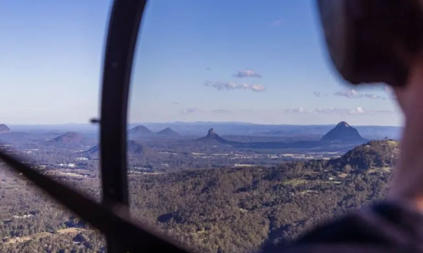 Glasshouse Mountains and Bribie Island Helicopter Ride - For 2 - Caloundra