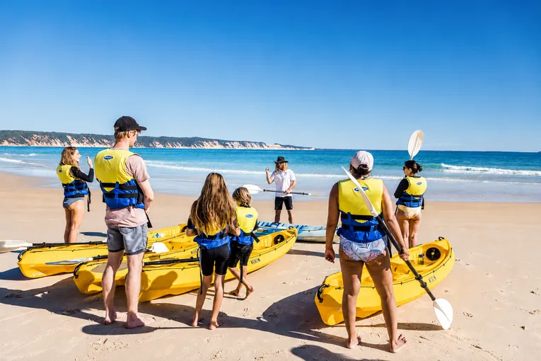 Dolphin Ocean Kayak Tour & Beach 4X4 Adventure - Noosa - Book Now | Experience Oz