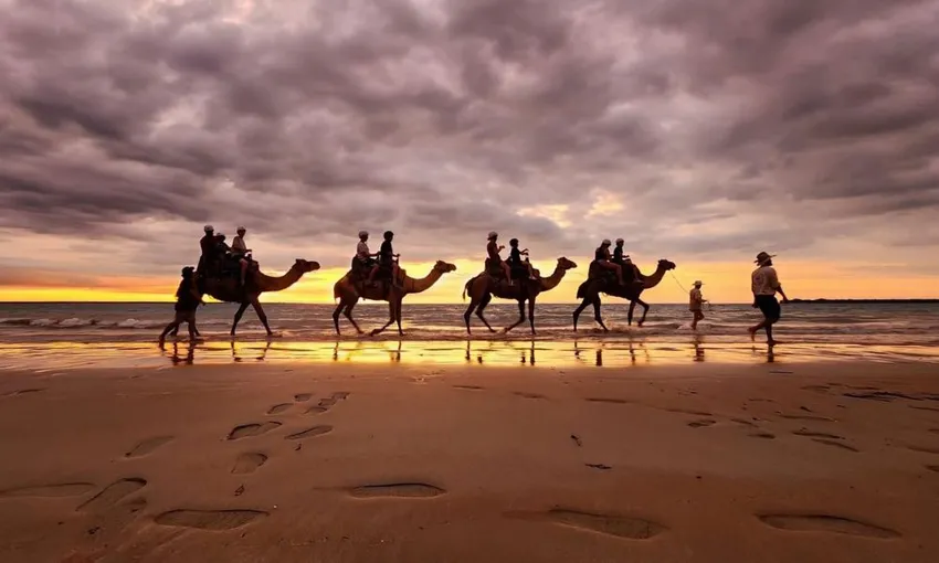 Sunset Camel Ride at Mindil Beach Darwin | Experience Oz