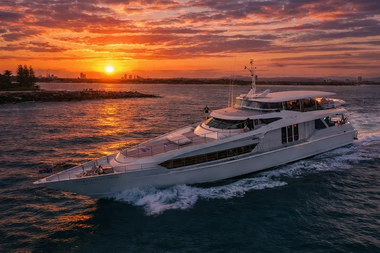 Sunset Super Yacht Cruise with Drink, 2 Hours - Gold Coast