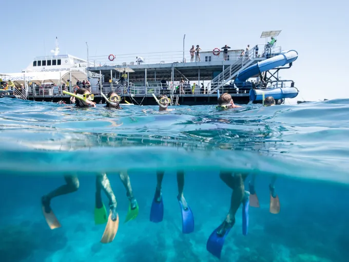 Great Barrier Reef One-Way Helicopter Flight, Pontoon Tour & Return Cruise | Experience Oz