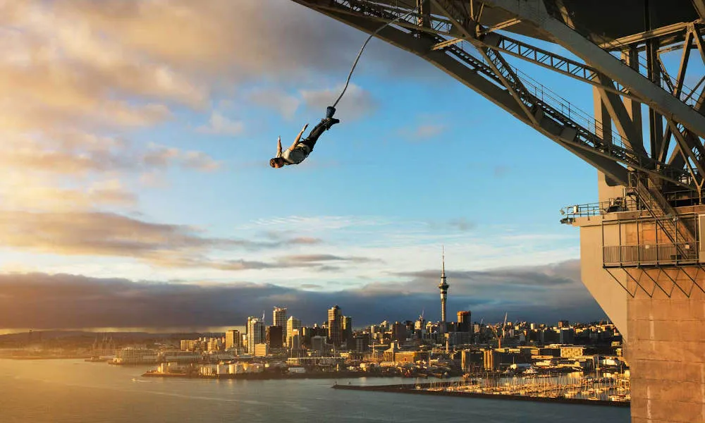 40m Auckland Bridge Bungy Jump - NZ's Only Ocean Touch, Auckland | Everything New Zealand-1