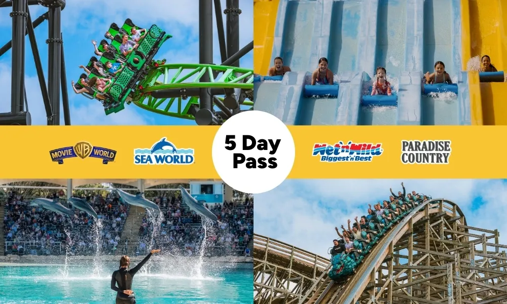 5 Day Theme Park Pass Gold Coast – Movie World, Sea World & Wet’n’Wild & Paradise Country -1