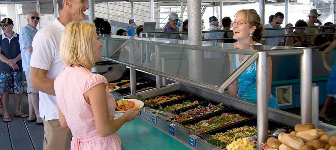 port douglas quicksilver pontoon cruise buffet food