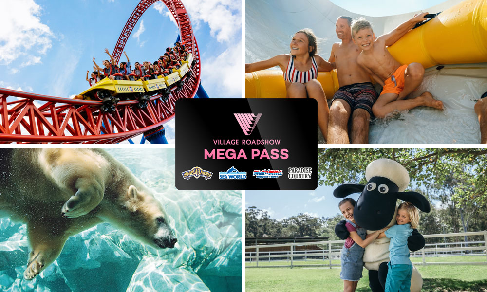 14 Day Pass to Movie World, Sea World, Wet'n'Wild & Paradise Country