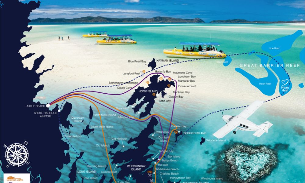 Whitsundays and Great Barrier Reef 60 Minute Scenic Flight