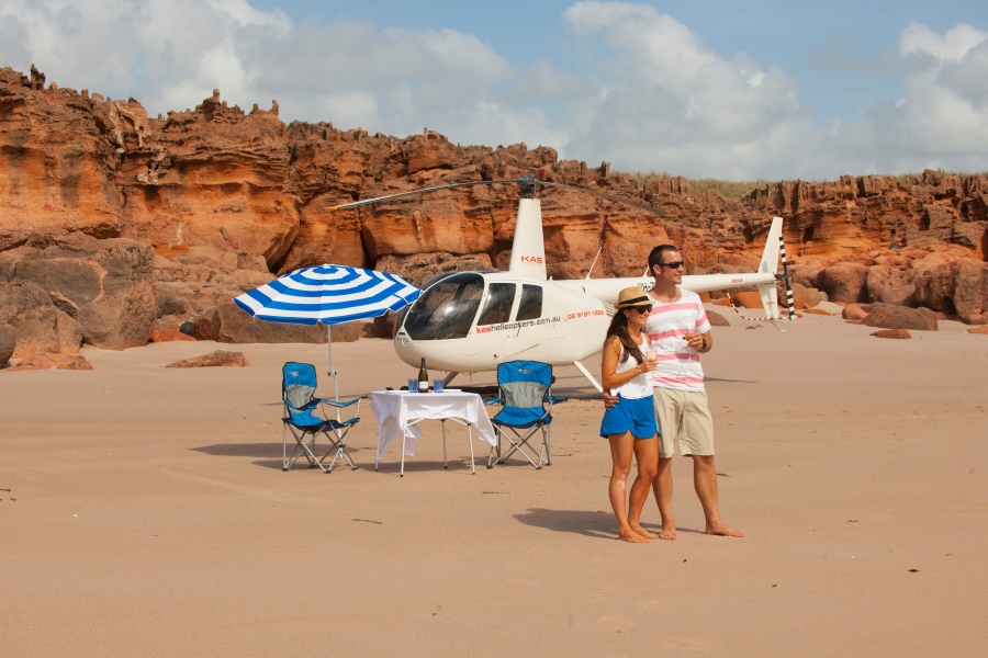 Private Broome Helicopter Flight & Beach Picnic