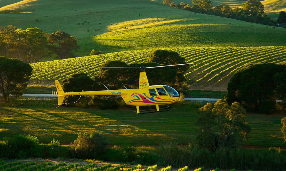Barossa Valley Helicopter Flight with 2 Course Lunch and Wine