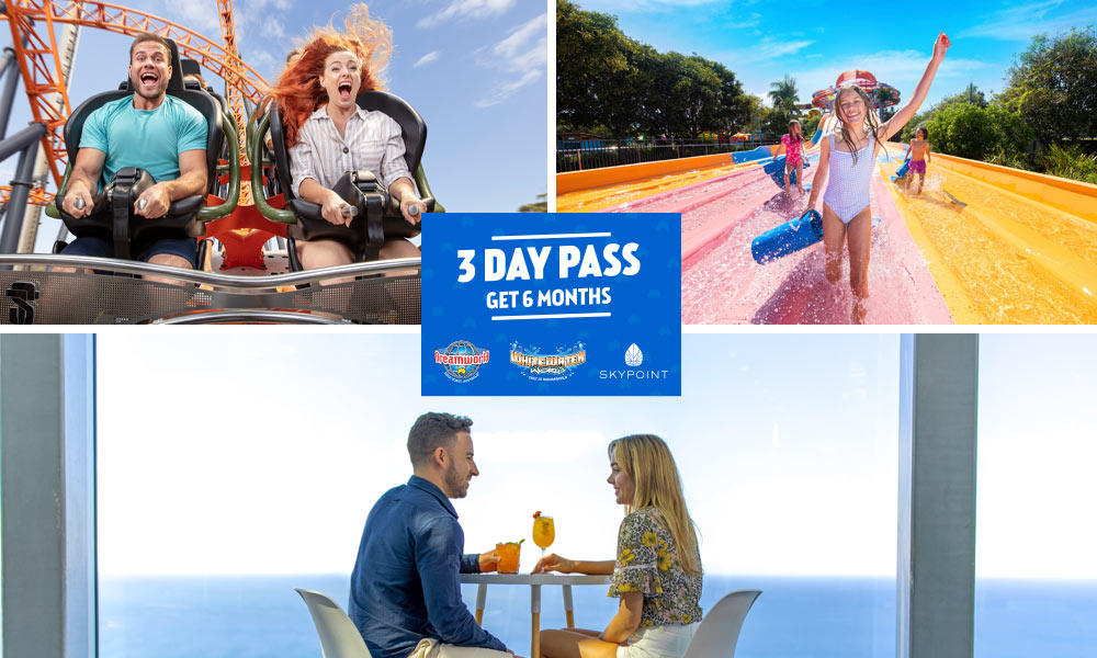Dreamworld, WhiteWater World & SkyPoint 3 Day Pass - Get 6 Months
