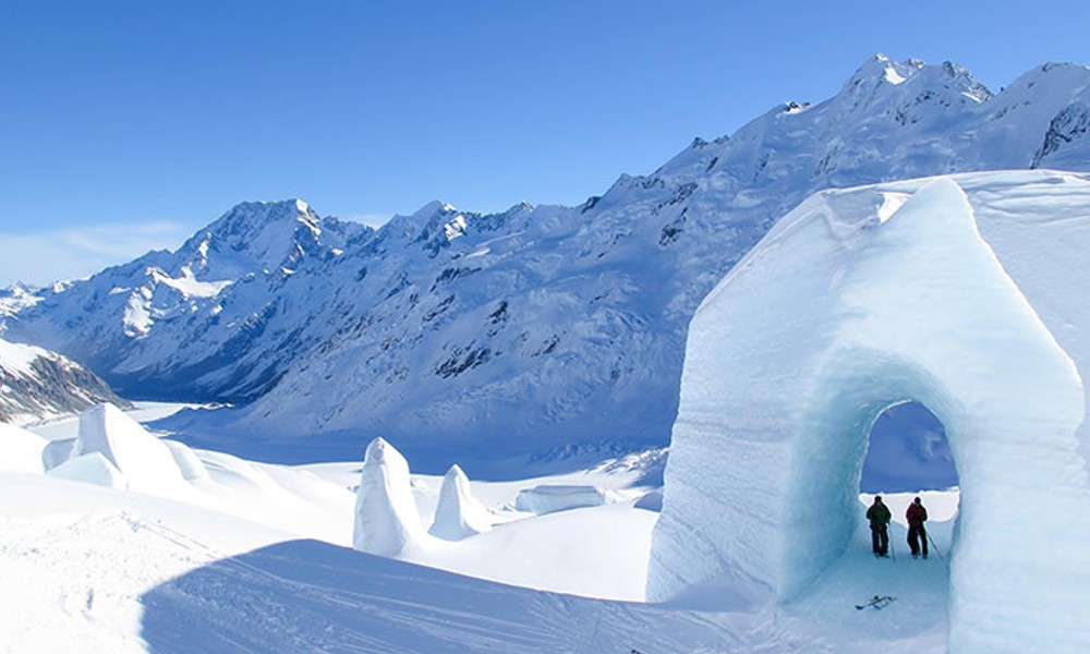 Ski the Tasman Glacier with Scenic Flights and Lunch