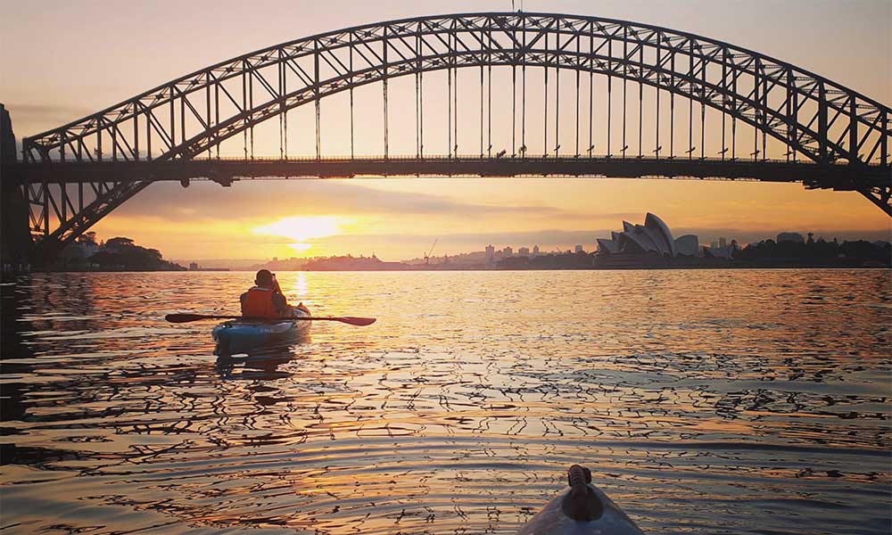 Sunset Kayaking Session on Sydney Harbour