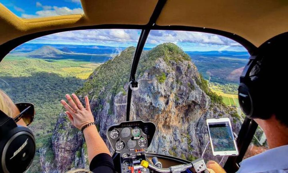 Glasshouse Mountains and Bribie Island Heli Flight - For 2