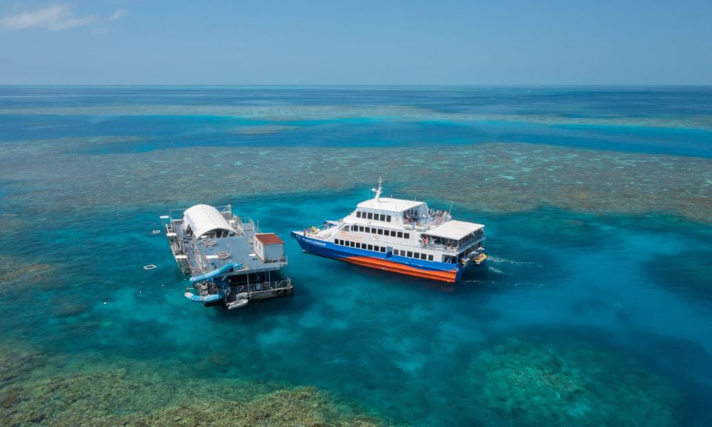 Great Barrier Reef Cruise to Sunlover Reef Cruises Pontoon Plus Free Snorkel Tour