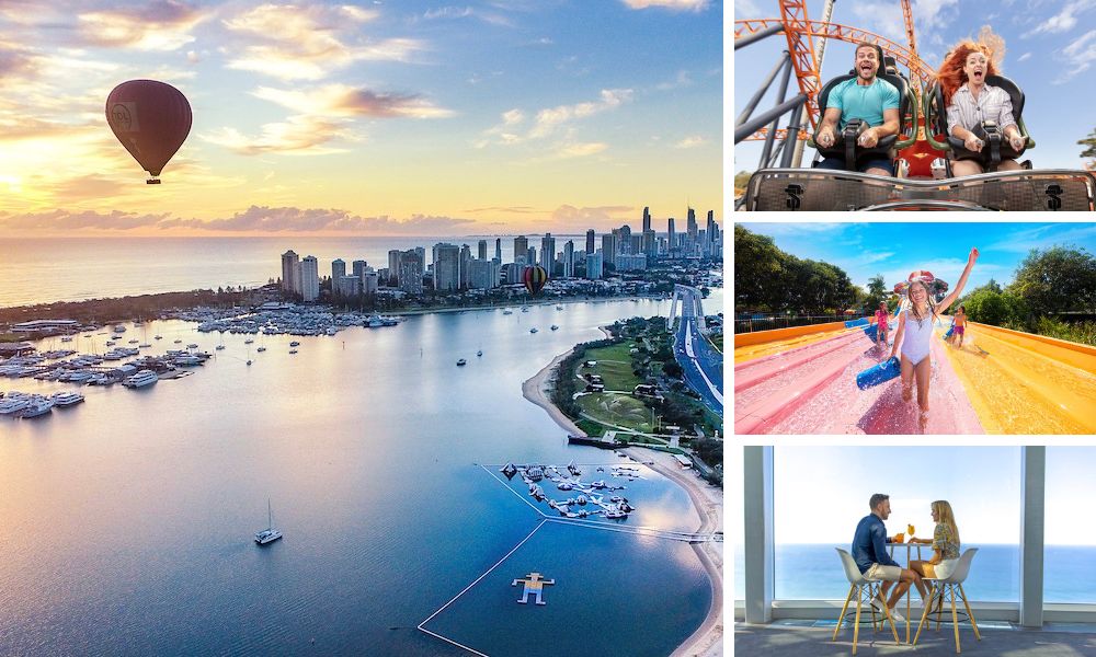 Gold Coast Hot Air Balloon Flight with Dreamworld, WhiteWater World, SkyPoint 3 Day Ticket