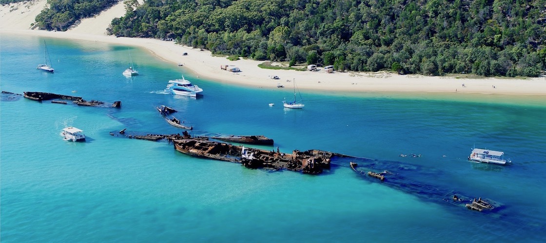 Tangalooma Wrecks areial