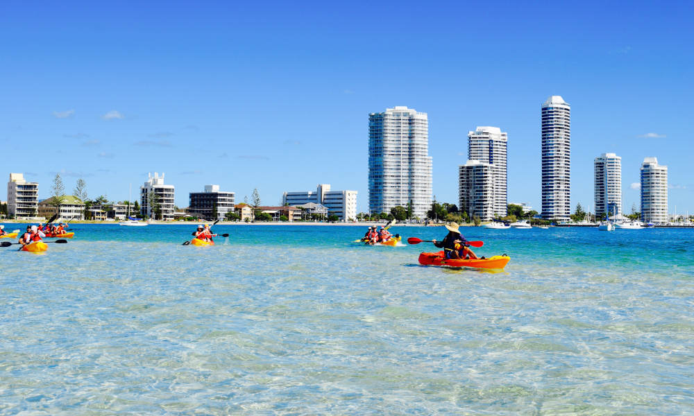 Gold Coast Wave Break Island Quick Escape Kayaking Tour Experience Oz