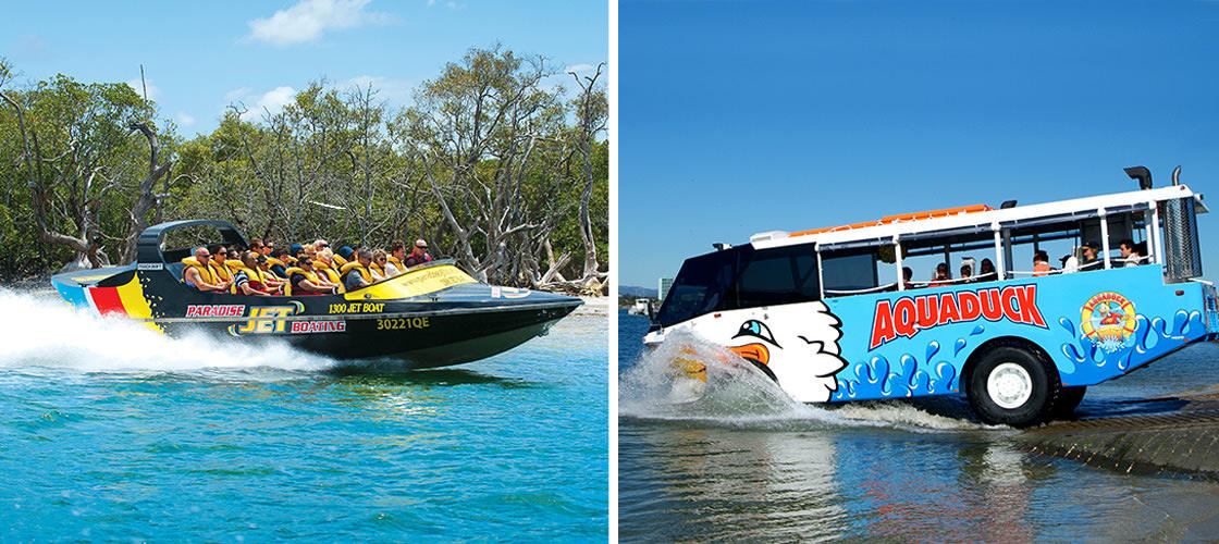 Gold Coast Jet Boating and Aquaduck Tour Combo