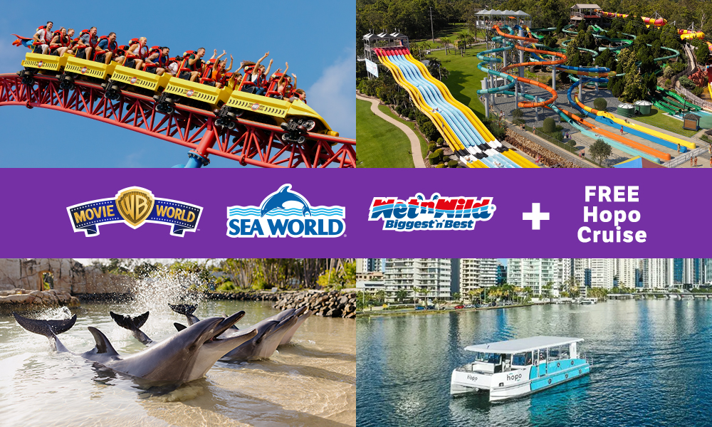 Hopo Return Cruise + 5 Day Multi Park Pass Combo