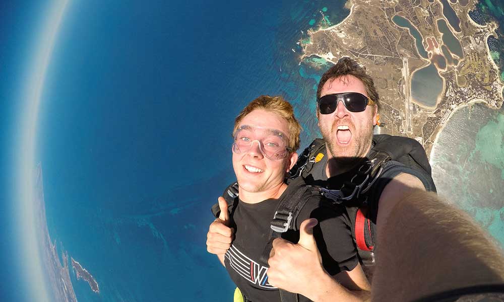 15,000ft Tandem Skydive over Rottnest Island Including Fremantle Transfers